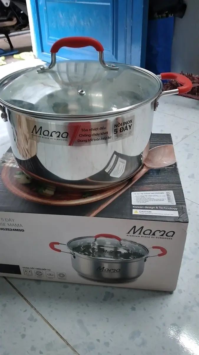 Khách hàng review Nồi inox 5 đáy nắp kính 24 cm Sunhouse Mama SHG2524MSD 1