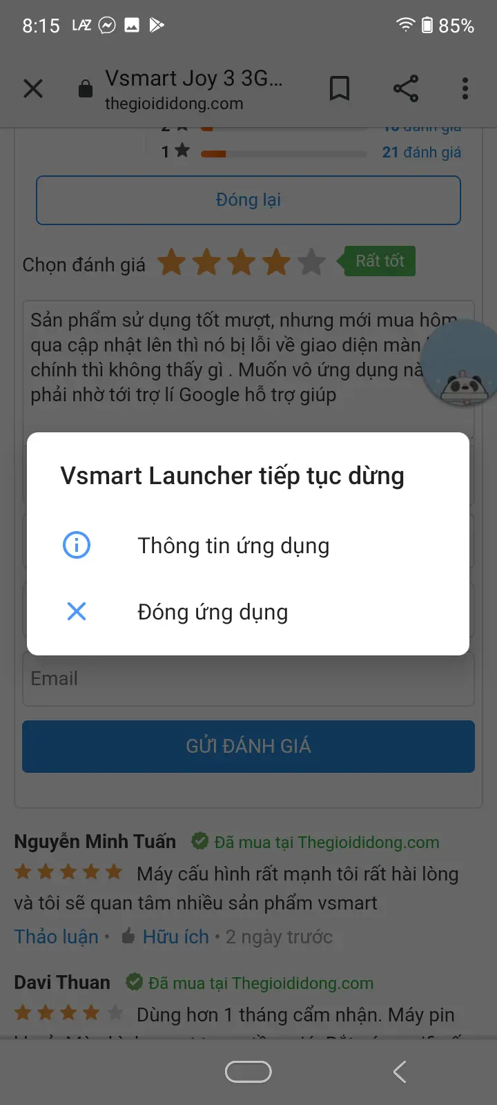 Khách hàng review Điện thoại Vsmart Joy 3 (4GB/64GB) 3