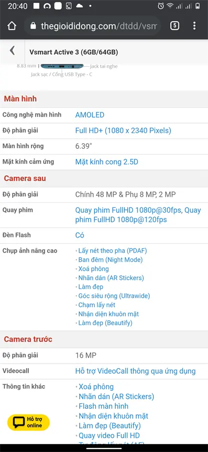 Khách hàng review Điện thoại Vsmart Active 3 (6GB/64GB) 18