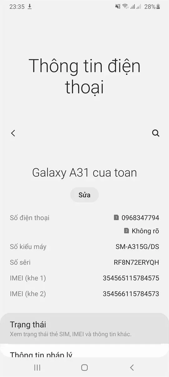 Khách hàng review Điện thoại Samsung Galaxy A31 12