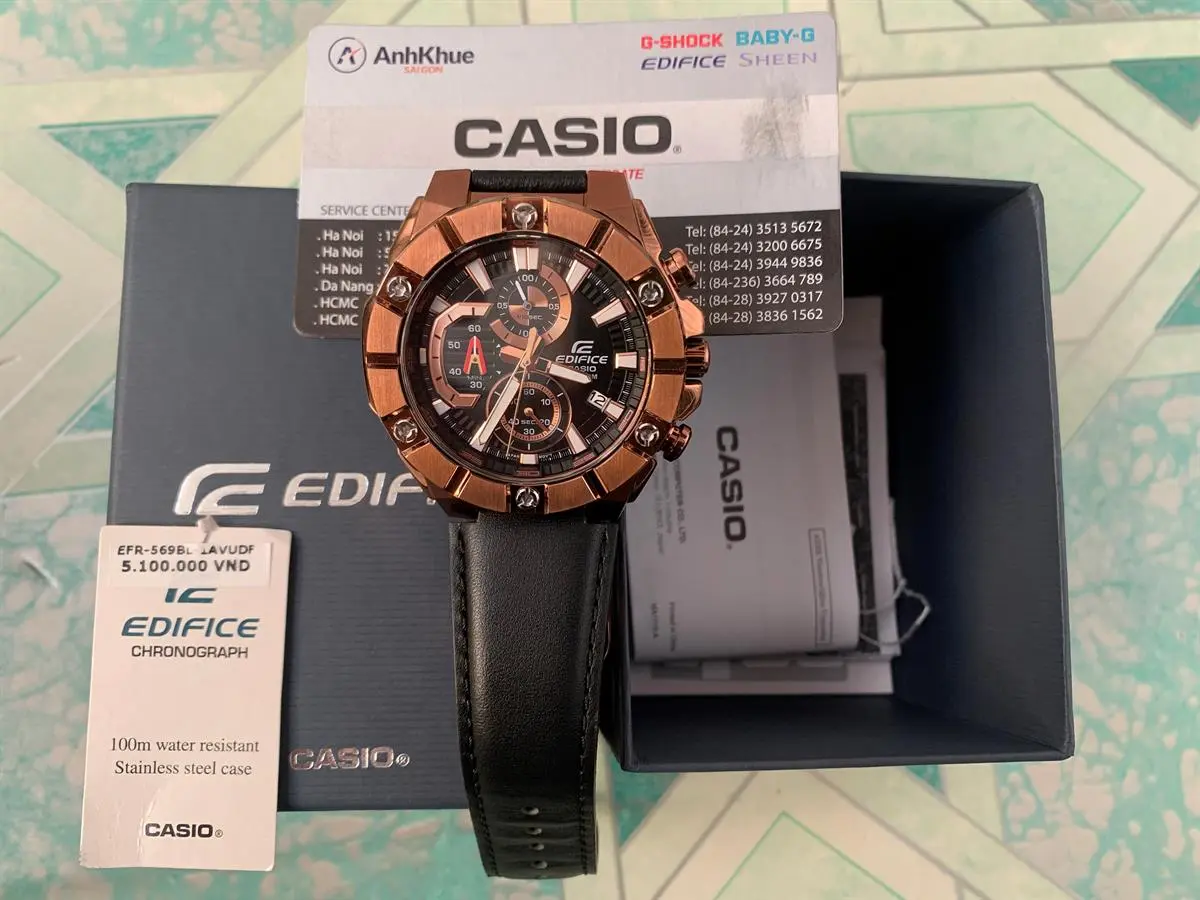 Khách hàng review Đồng hồ EDIFICE CASIO 48.4 mm Nam EFR-569BL-1AVUDF 8
