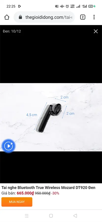 Khách hàng review Tai nghe Bluetooth True Wireless Mozard DT920 Đen 17