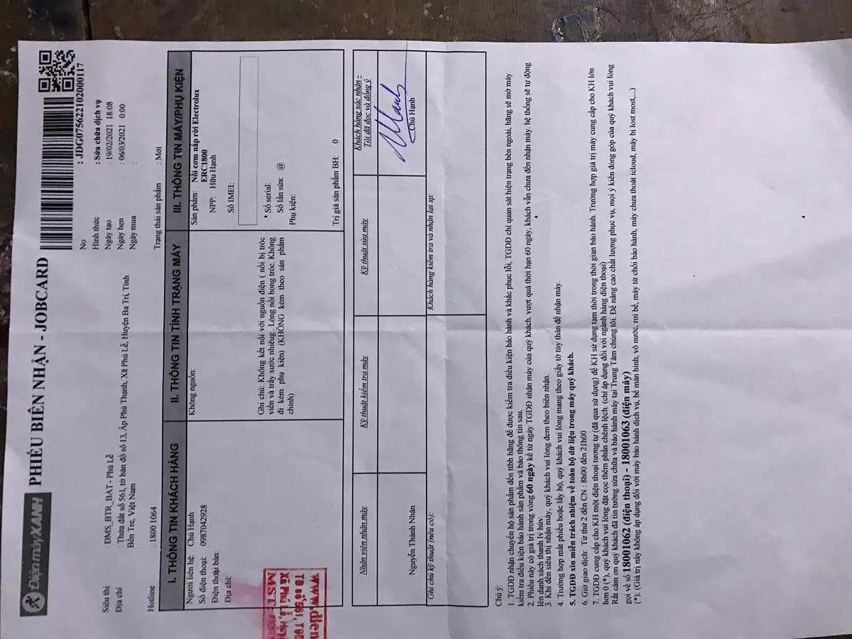 Khách hàng review Nồi cơm điện Electrolux 1.8 lít ERC1800 3