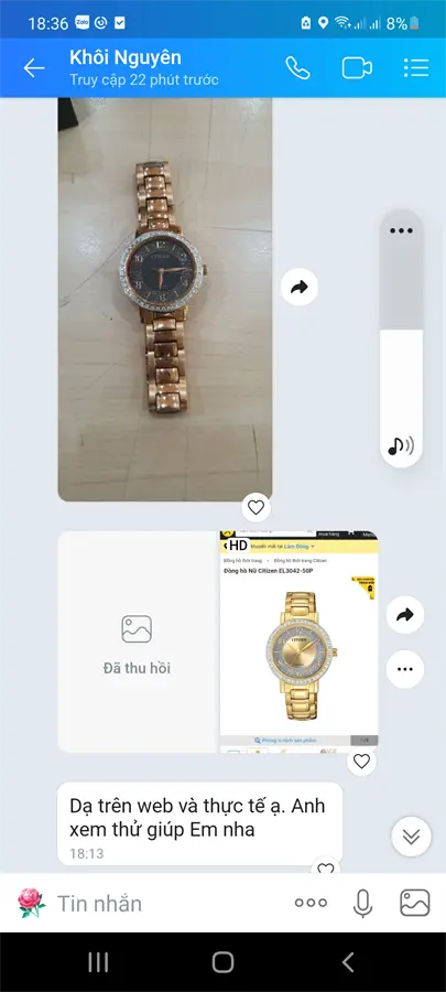 Khách hàng review Đồng hồ CITIZEN 31 mm Nữ EL3042-50P 1