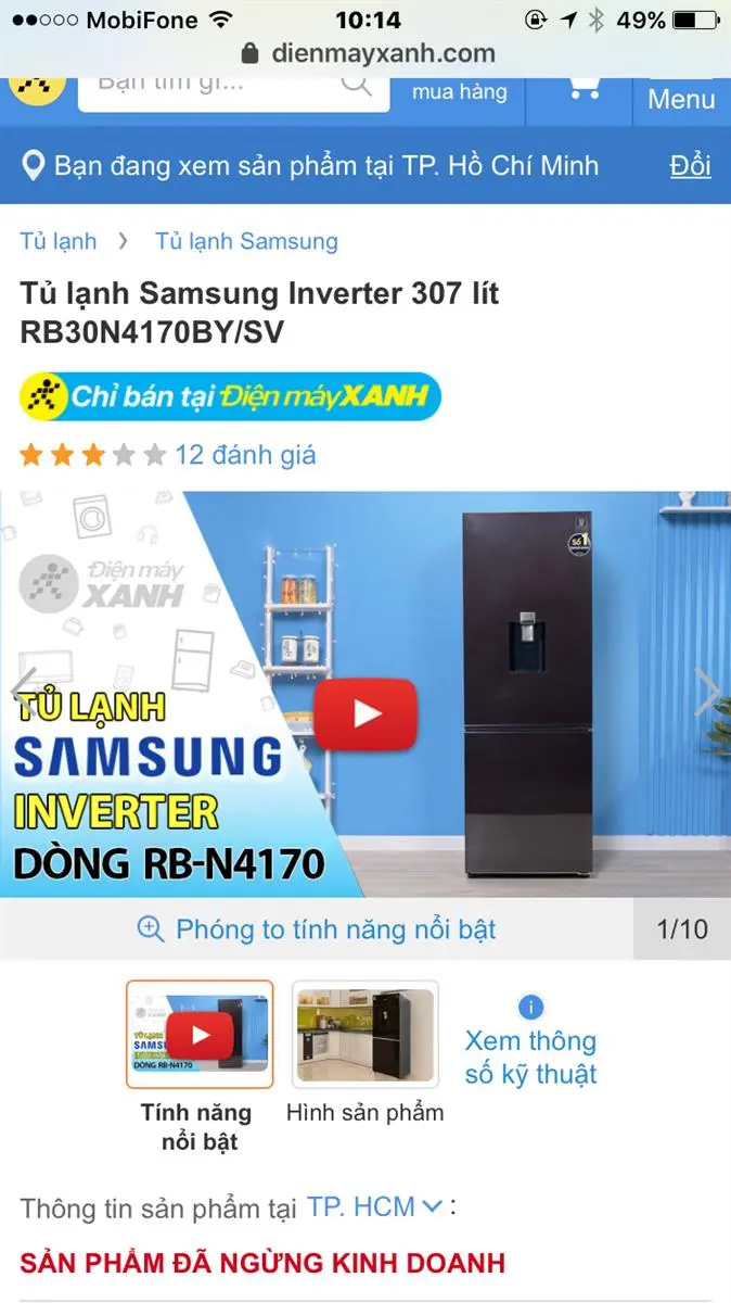 Khách hàng review Tủ lạnh Samsung Inverter 307 lít RB30N4170BY/SV 2