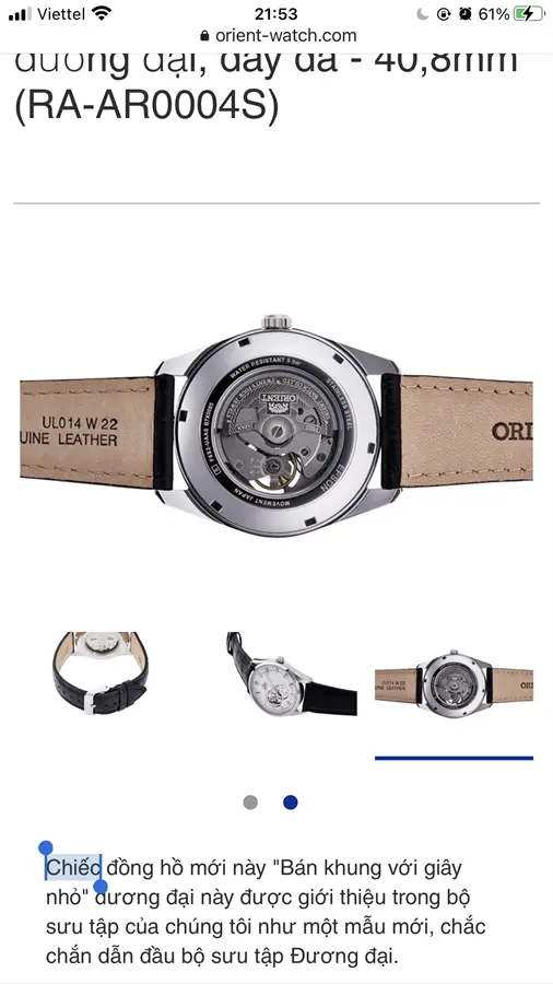 Khách hàng review Đồng hồ ORIENT 41 mm Nam RA-AR0004S10B 4