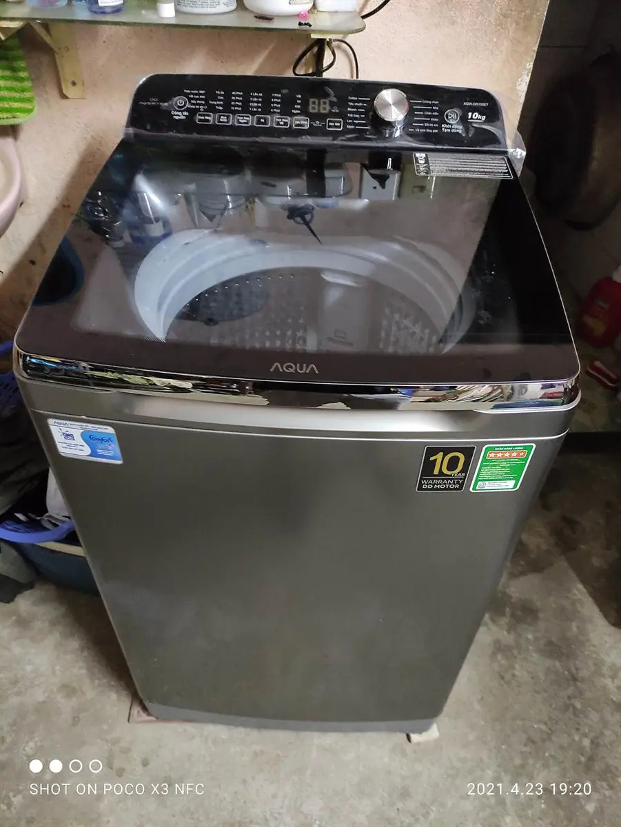 Khách hàng review Máy giặt Aqua Inverter 10 Kg AQW-DR100ET S 10