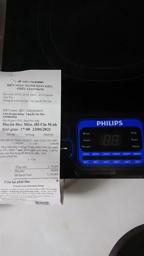Khách hàng review Bếp từ Philips HD4921 1