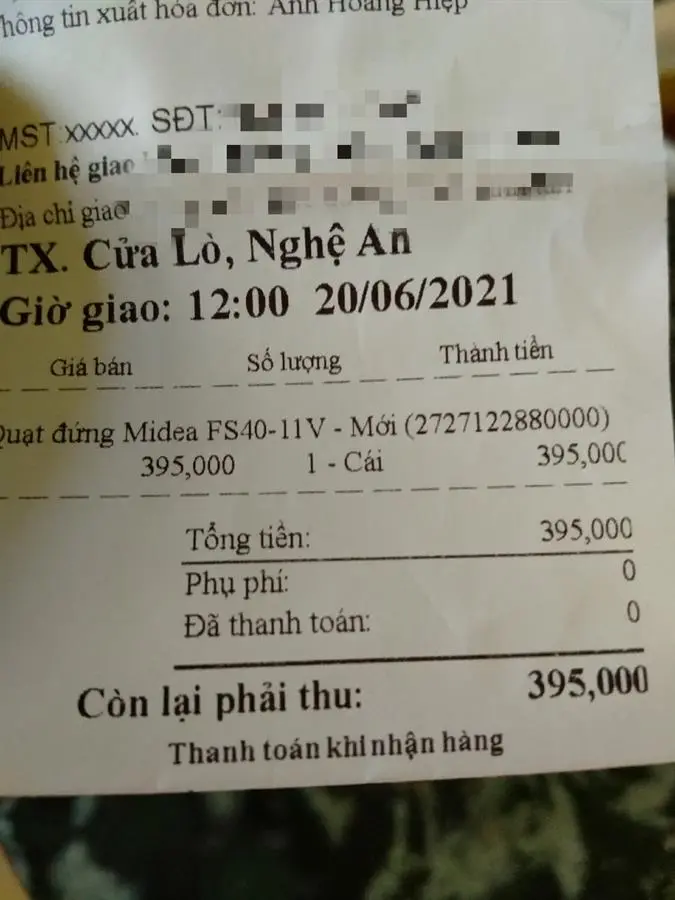 Khách hàng review Quạt đứng Midea FS40-11V 2