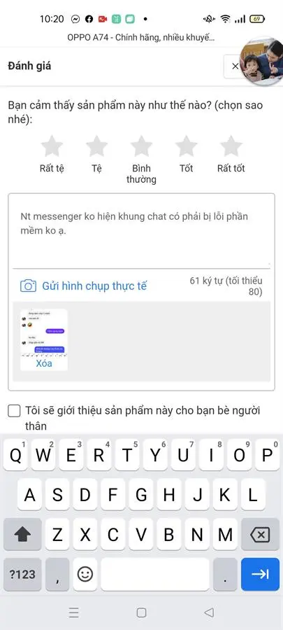 Khách hàng review Điện thoại OPPO A74 8