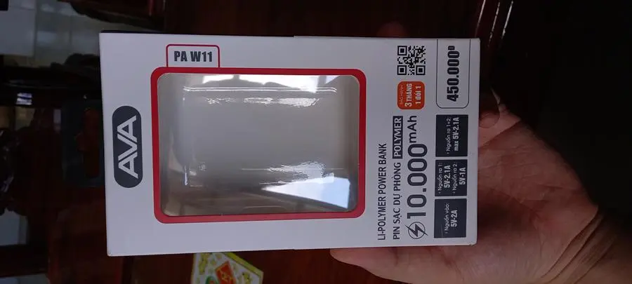 Khách hàng review Pin sạc dự phòng Polymer 10.000mAh AVA PA W11 X 6