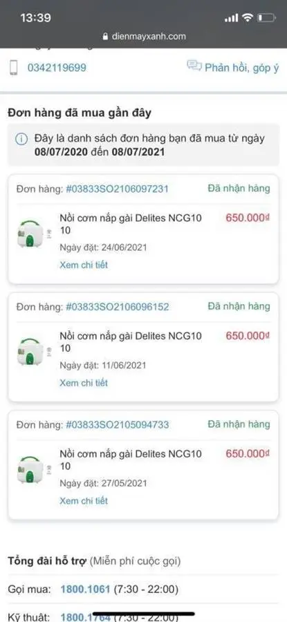Khách hàng review Nồi cơm nắp gài Delites 1.8 lít NCG1010 1