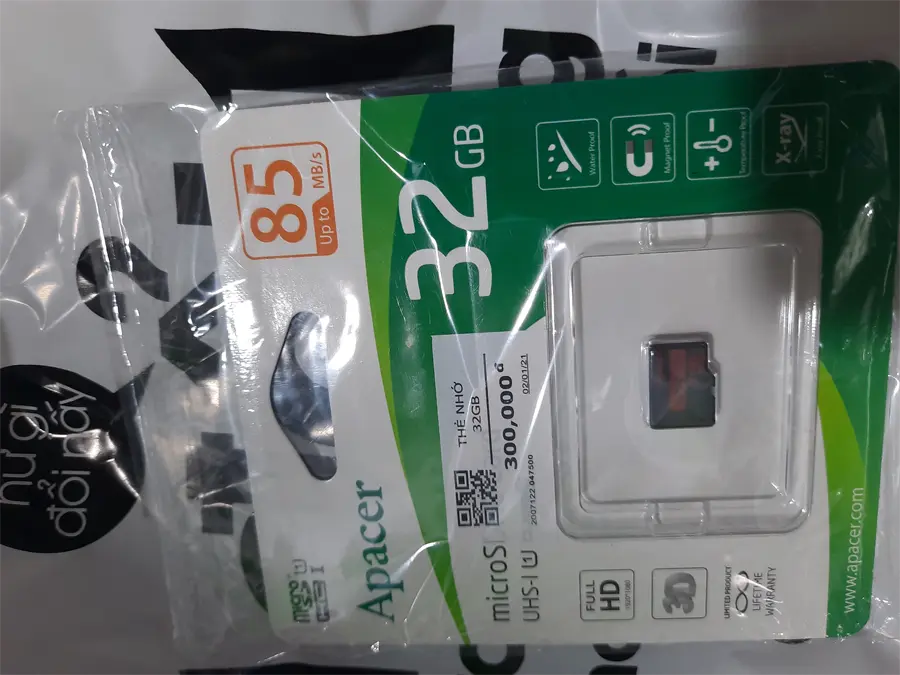 Khách hàng review Thẻ nhớ Apacer MicroSD 32GB class 10 2