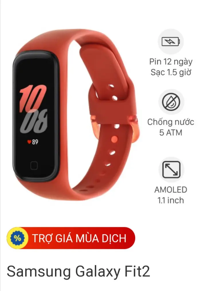 Khách hàng review Vòng tay thông minh Samsung Galaxy Fit2 Đen 12