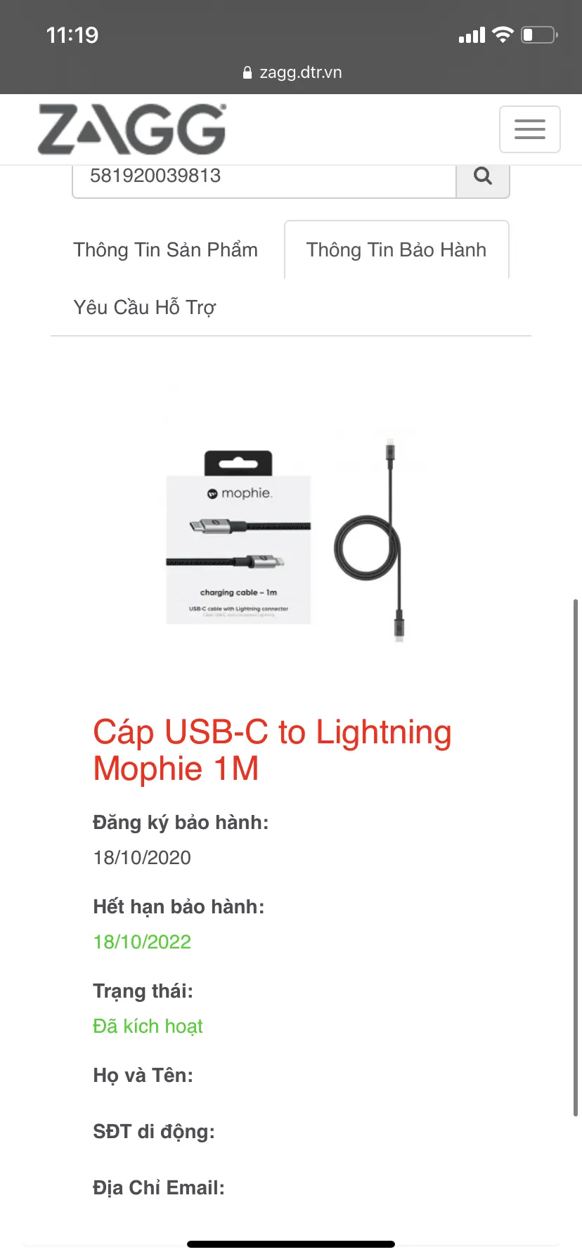 Khách hàng review Cáp Type C - Lightning MFI 1m Mophie 7