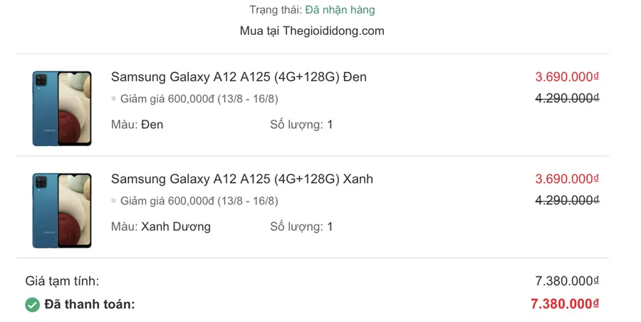 Khách hàng review Điện thoại Samsung Galaxy A12 4GB 4
