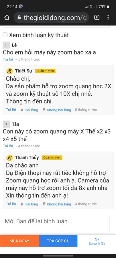 Khách hàng review Điện thoại Samsung Galaxy A52 128GB 8