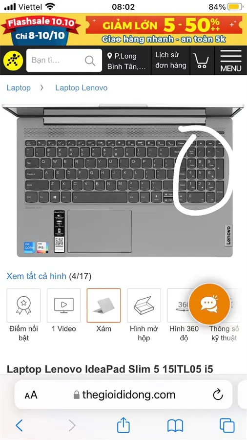 Khách hàng review Laptop Lenovo IdeaPad Slim 5 15ITL05 i5 1135G7/8GB/512GB/Win10 (82FG001PVN) 1