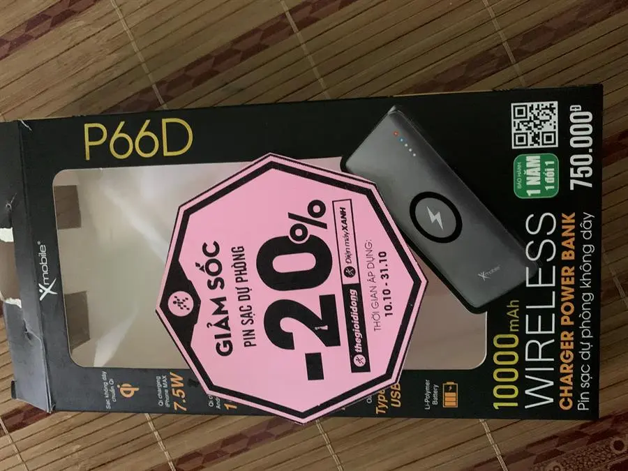 Khách hàng review Pin sạc dự phòng Polymer 10.000mAh không dây Type C PD QC3.0 18W Xmobile P66D 38