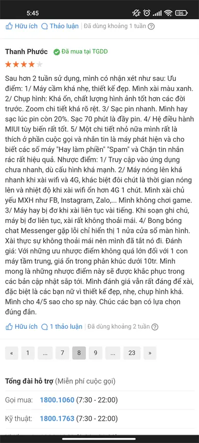 Khách hàng review Điện thoại Xiaomi Mi 11 Lite 24
