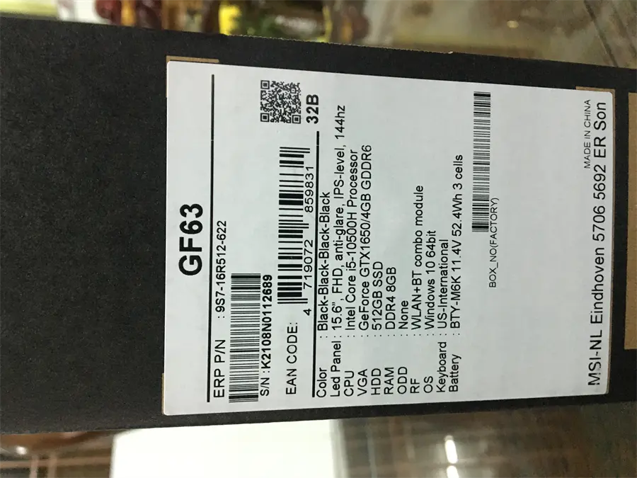 Khách hàng review Laptop MSI Gaming GF63 Thin 10SC i5 10500H/8GB/512GB/4GB GTX1650 Max-Q/144Hz/Balo/Chuột/Win10 (622VN) 2