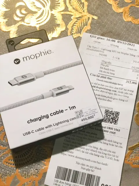 Khách hàng review Cáp Type C - Lightning MFI 1m Mophie 3
