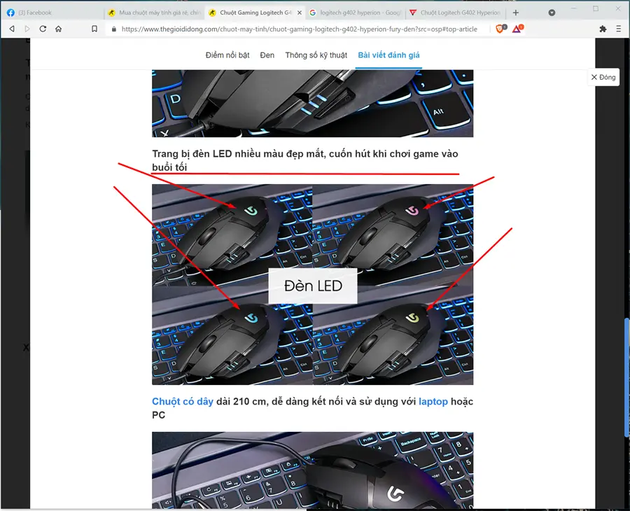 Khách hàng review Chuột Có dây Gaming Logitech G402 Hyperion Fury Đen 2