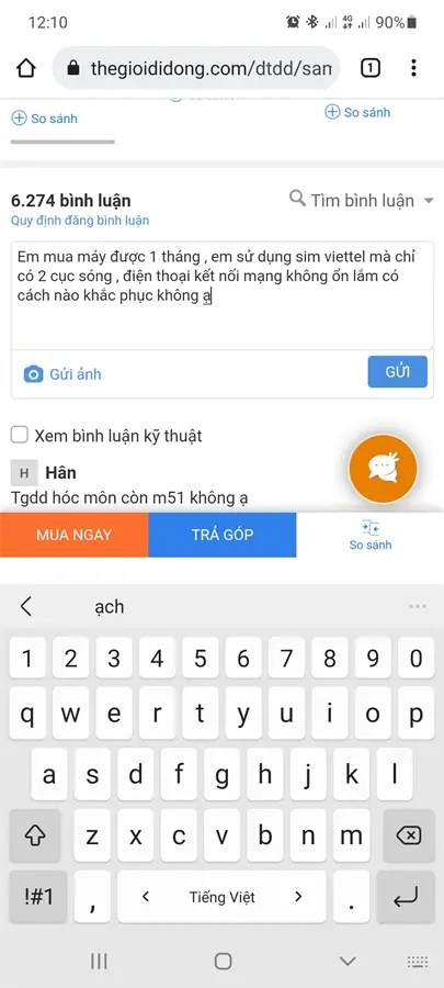 Khách hàng review Điện thoại Samsung Galaxy M51 9