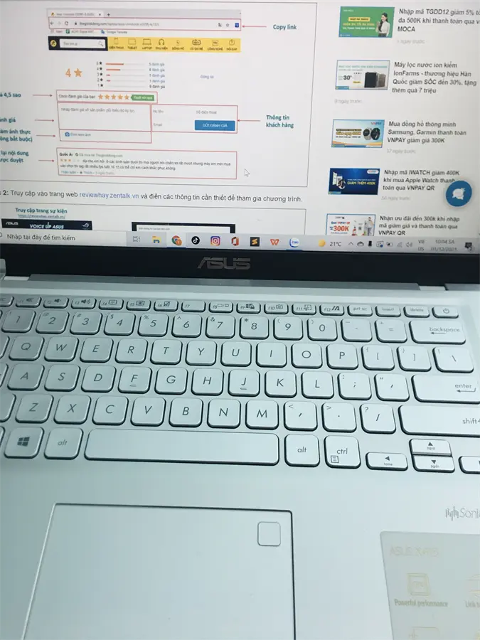 Khách hàng review Laptop Asus VivoBook X415EA i5 1135G7/8GB/512GB/Win10 (EB637T) 1