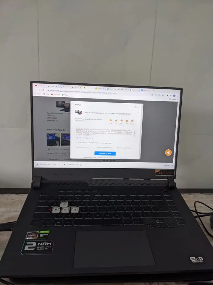 Khách hàng review Laptop Asus ROG Strix Gaming G15 G513IH R7 4800H/8GB/512GB/4GB GTX1650/144Hz/Win10 (HN015T) 15