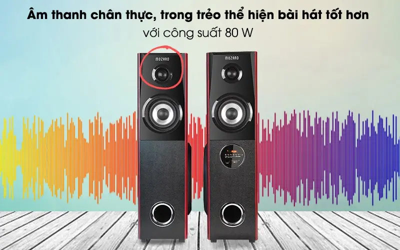 Khách hàng review Cặp loa tháp Mozard M103 80W 4