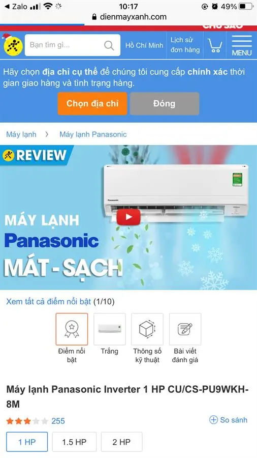 Khách hàng review Máy lạnh Panasonic Inverter 1 HP CU/CS-PU9WKH-8M 51