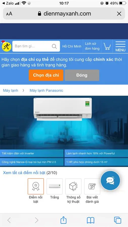 Khách hàng review Máy lạnh Panasonic Inverter 1 HP CU/CS-PU9WKH-8M 52