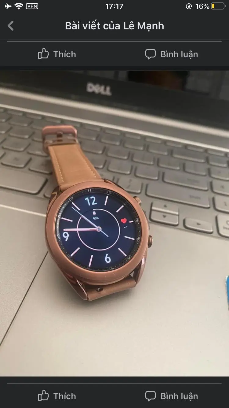 Khách hàng review Đồng hồ thông minh Samsung Galaxy Watch 3 LTE 41mm Hồng 1