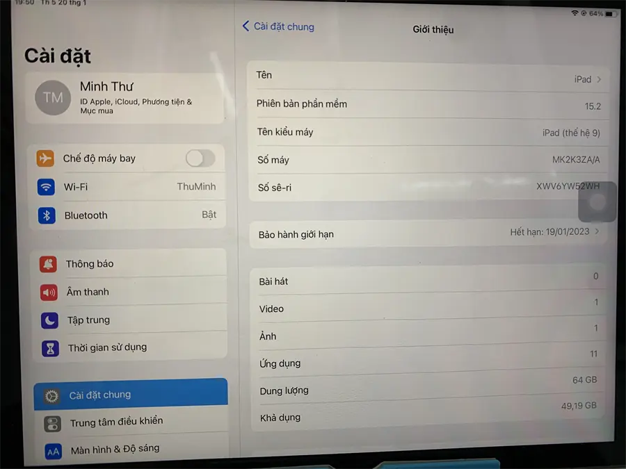 Khách hàng review Máy tính bảng iPad 9 WiFi 64GB 35