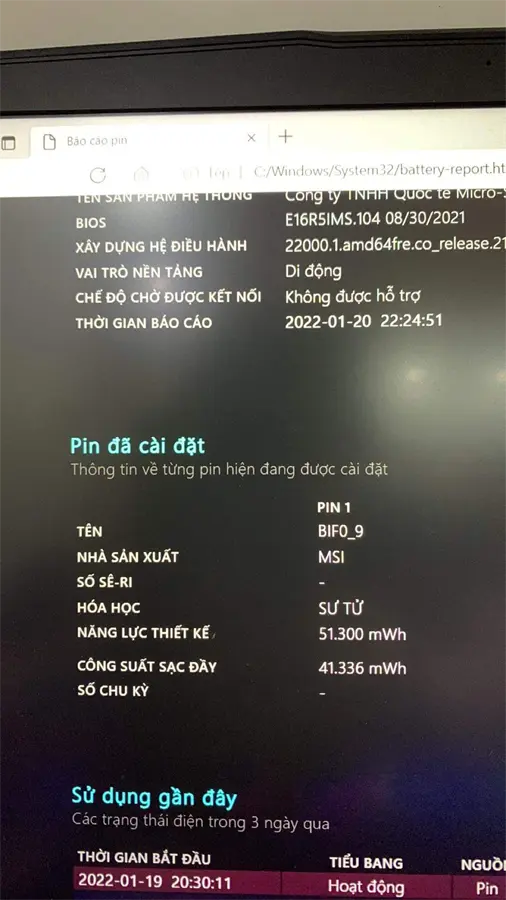 Khách hàng review Laptop MSI Gaming GF63 Thin 10SC i5 10500H/8GB/512GB/4GB GTX1650 Max-Q/144Hz/Balo/Chuột/Win10 (622VN) 1