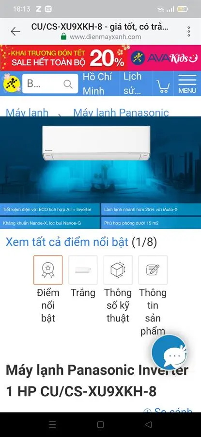 Khách hàng review Máy lạnh Panasonic Inverter 1 HP CU/CS-XU9XKH-8 55