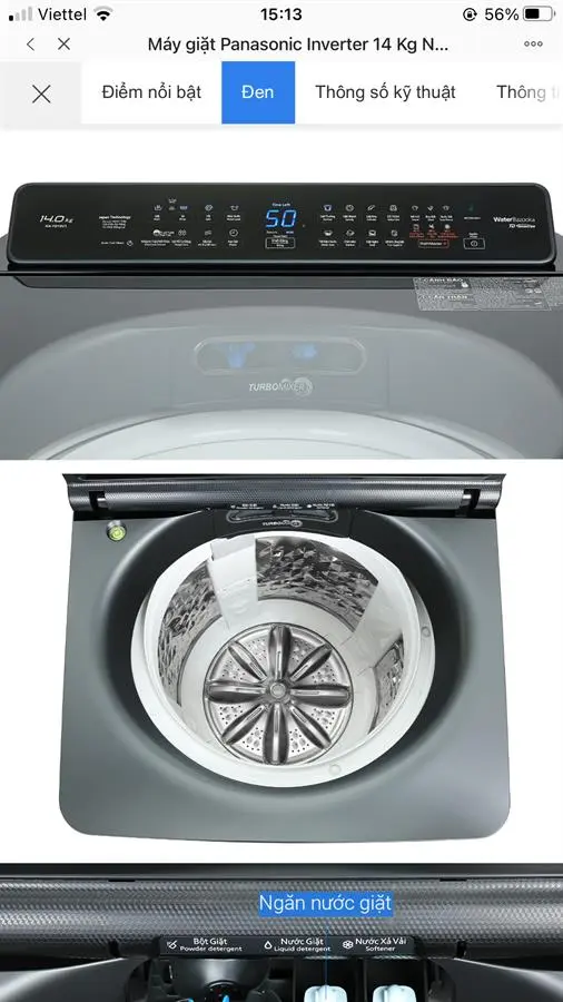 Khách hàng review Máy giặt Panasonic Inverter 14 Kg NA-FD14V1BRV 9