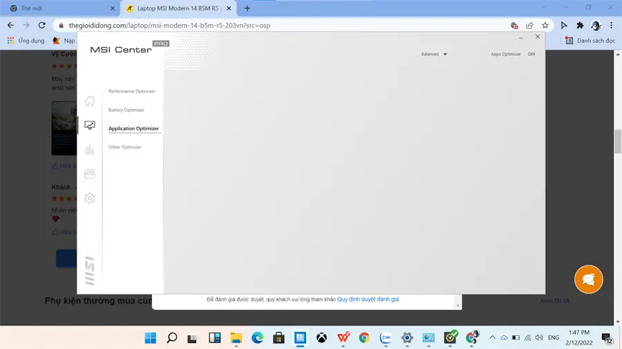 Khách hàng review Laptop MSI Modern 14 B5M R5 5500U/8GB/512GB/Túi/Chuột/Win11 (203VN) 7