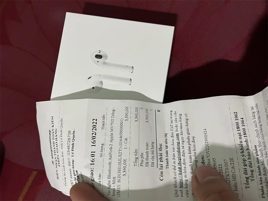 Khách hàng review Tai nghe Bluetooth AirPods 2 Lightning Charge Apple MV7N2 47