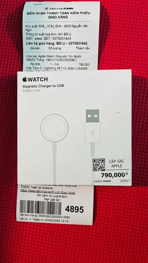 Khách hàng review Cáp sạc không dây Apple Watch MagSafe 1m Apple MX2E2 1