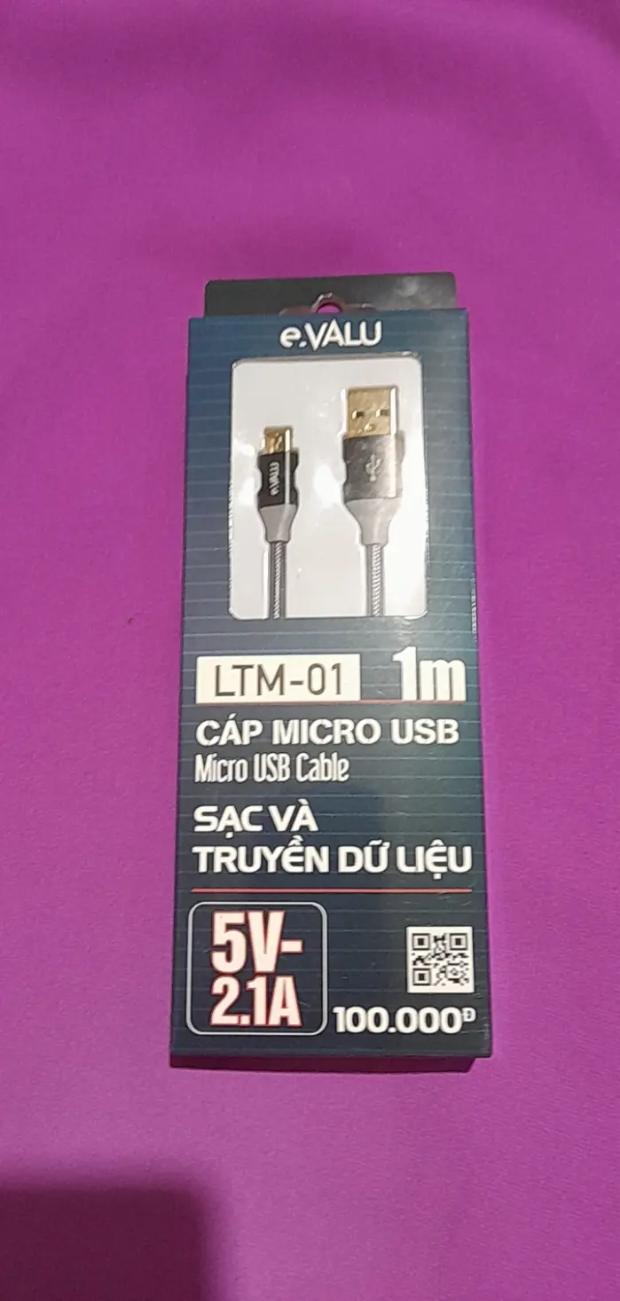 Khách hàng review Cáp sạc và truyền dữ liệu USB-A - Micro USB 10.5W 1m eValu LTM-01 20