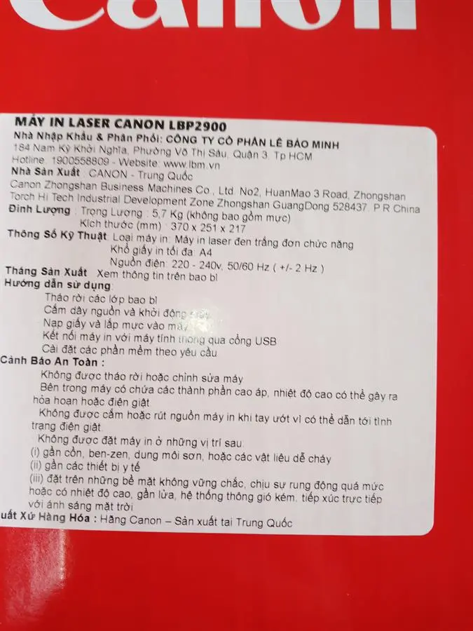 Khách hàng review Máy in laser trắng đen đơn năng Canon LBP2900 5