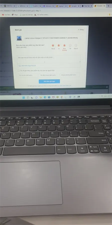 Khách hàng review Laptop Lenovo Ideapad 3 15ITL6 i5 1135G7/8GB/512GB/Win11 (82H801P9VN) 3