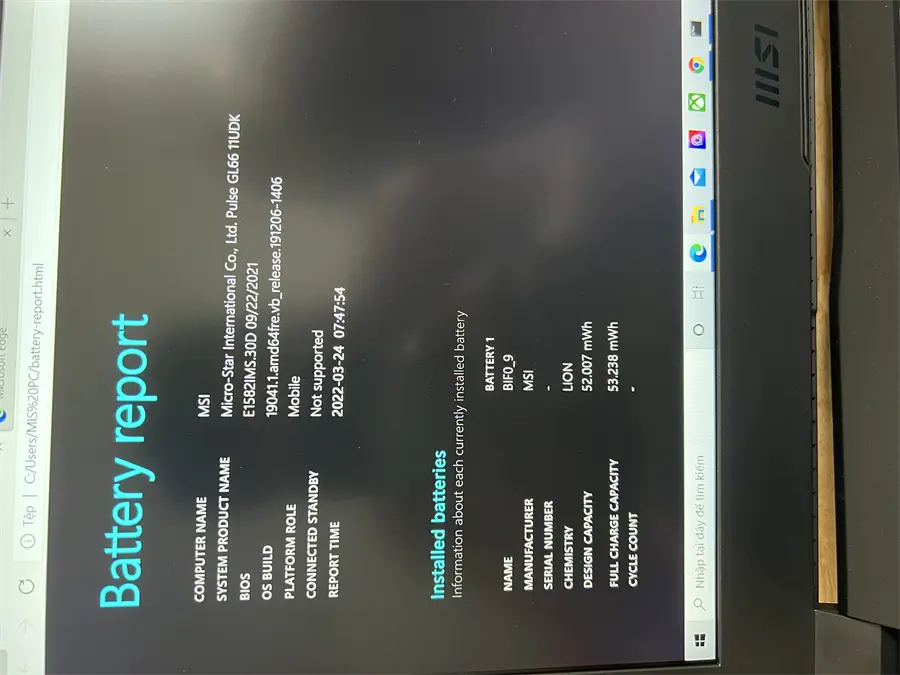 Khách hàng review Laptop MSI Gaming Pulse GL66 11UDK i7 11800H/16GB/512GB/4GB RTX3050Ti/144Hz/Balo/Chuột/Win10 (816VN) 2