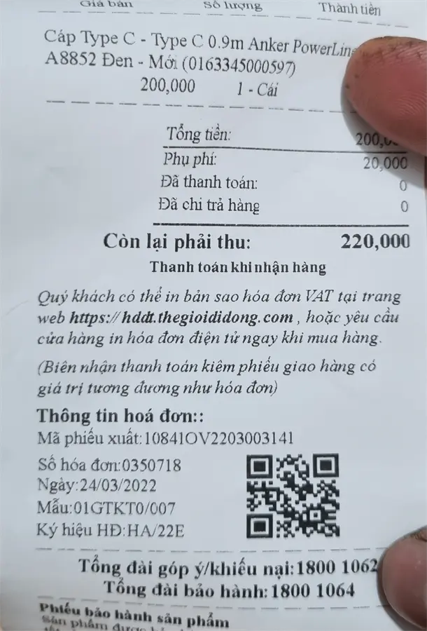 Khách hàng review Cáp Type C - Type C 0.9m Anker PowerLine III A8852 1