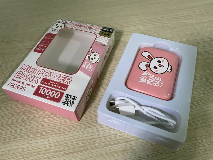 Khách hàng review Pin sạc dự phòng 10000mAh Type C PD QC3.0 20W Hydrus PB299S 18