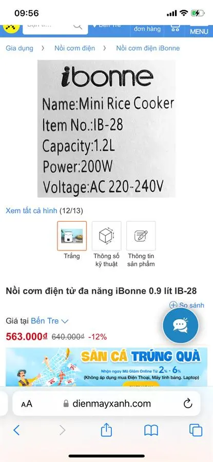 Khách hàng review Nồi cơm điện tử đa năng iBonne 0.9 lít IB-28 1