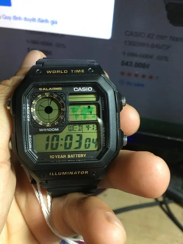 Khách hàng review Đồng hồ CASIO 44.6 mm Nam AE-1200WH-1BVDF 2