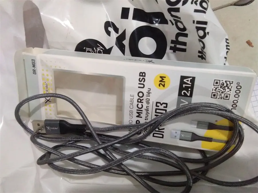 Khách hàng review Cáp sạc và truyền dữ liệu USB-A - Micro USB 12W 2m Xmobile DR-M03 9